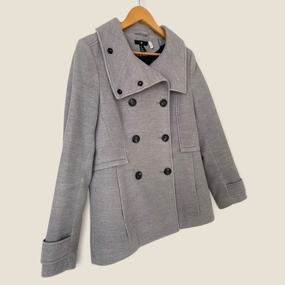 H&m Gray Pea Coat - Picture 2 of 8